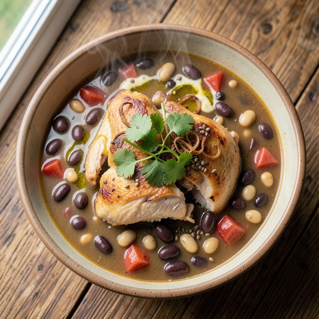 16 Bean Soup Recipe with Chicken: Hearty Pantry Pot with Shredded Shame-Free Chicken