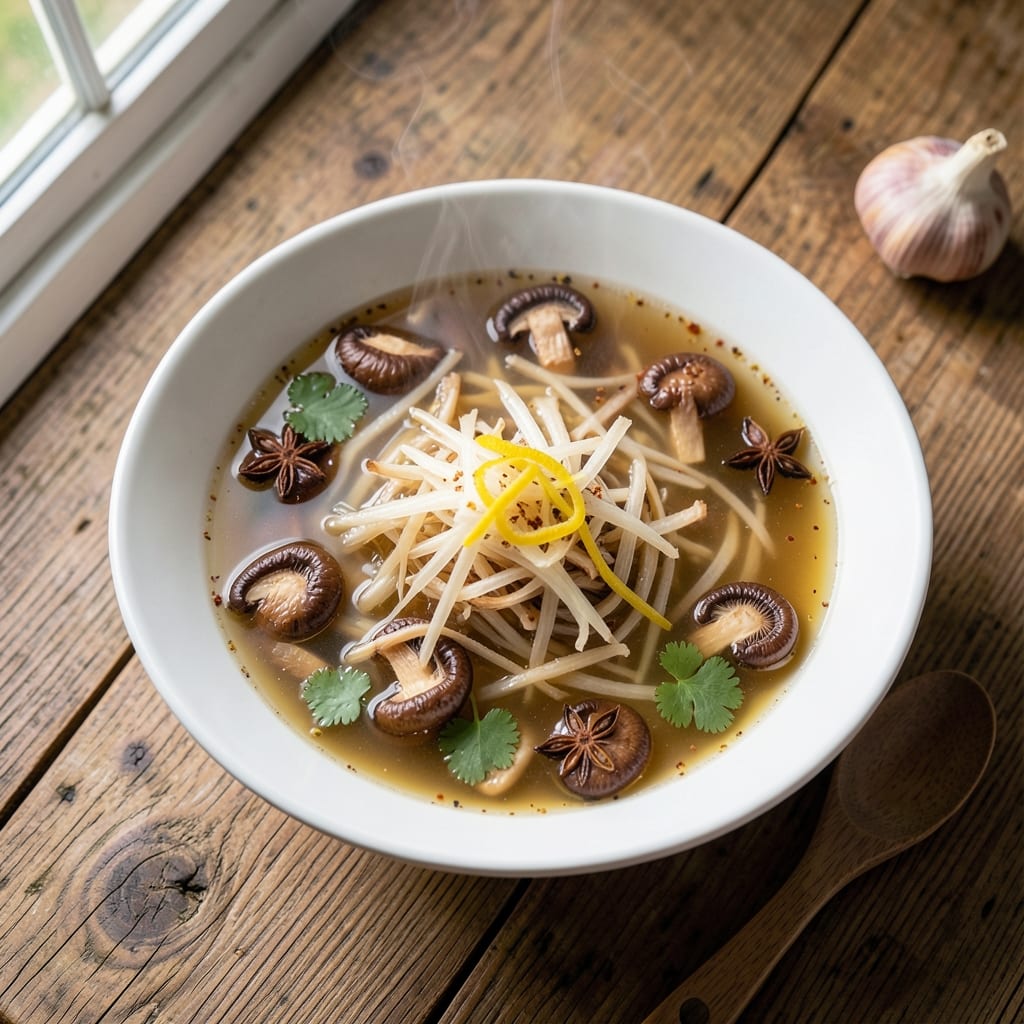 Bamboo Pith Soup Recipe: Fragrant Herbal Broth With Earthy Pearl Bits