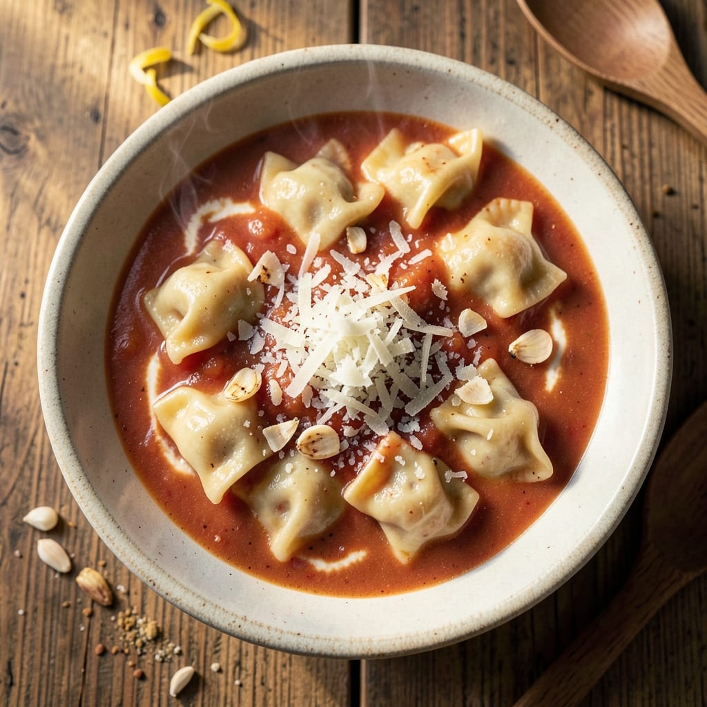 Aldi Tortellini Soup Recipe: Cheesy Pasta Bites in Creamy Tomato Broth