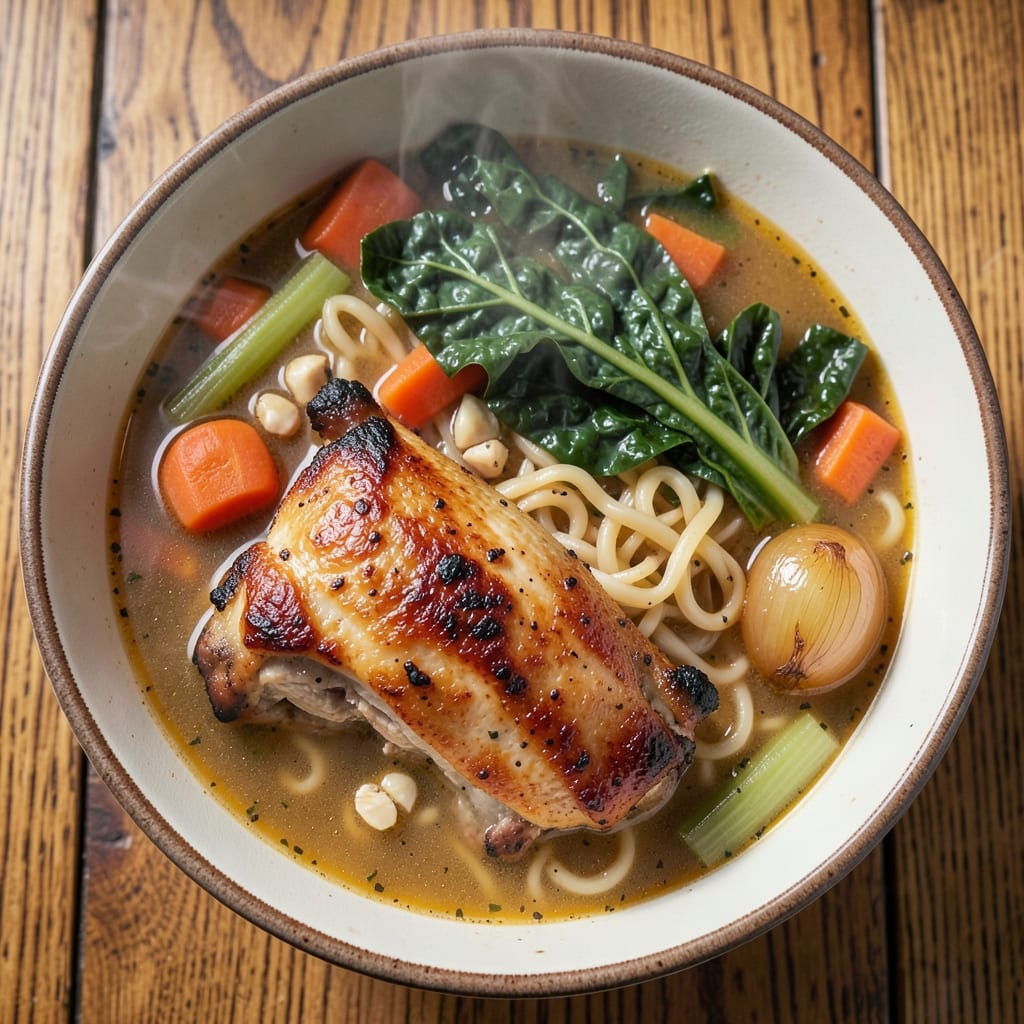 African American Chicken Noodle Soup Recipe: Herbed Broth and Collard Green Harmony