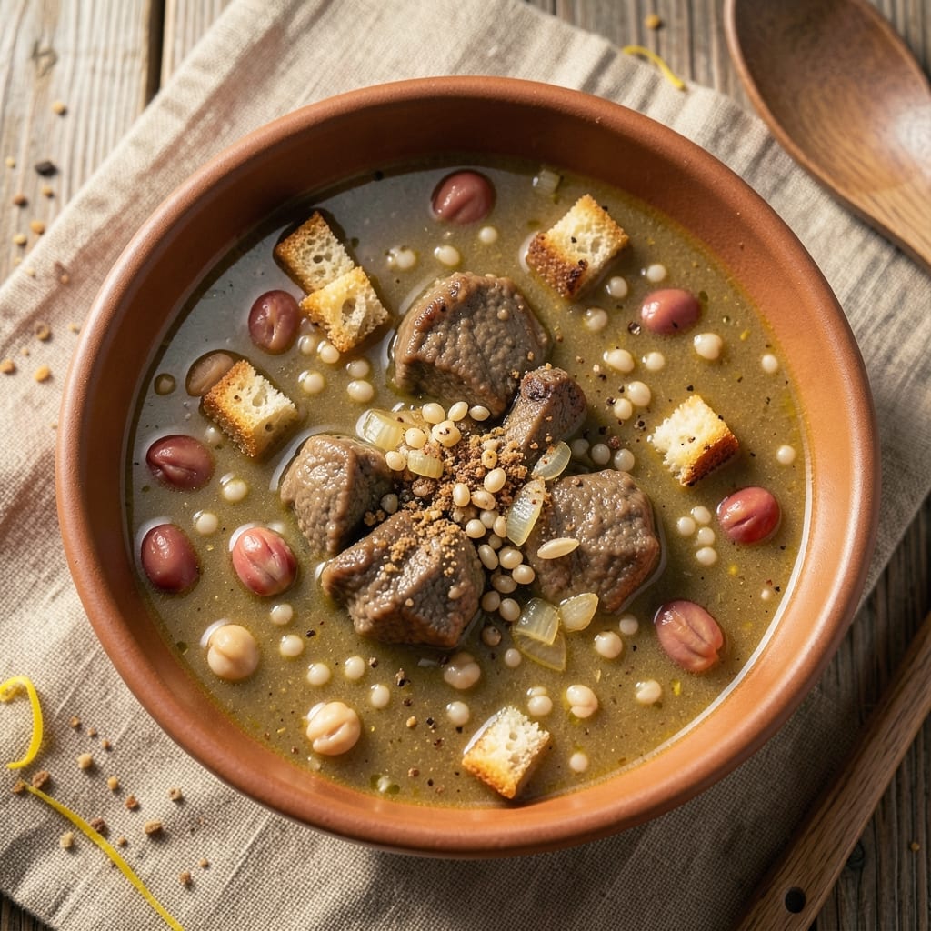 Aladdin's V Nine Soup Recipe: Toasted Barley and Saffron Creamy Delight