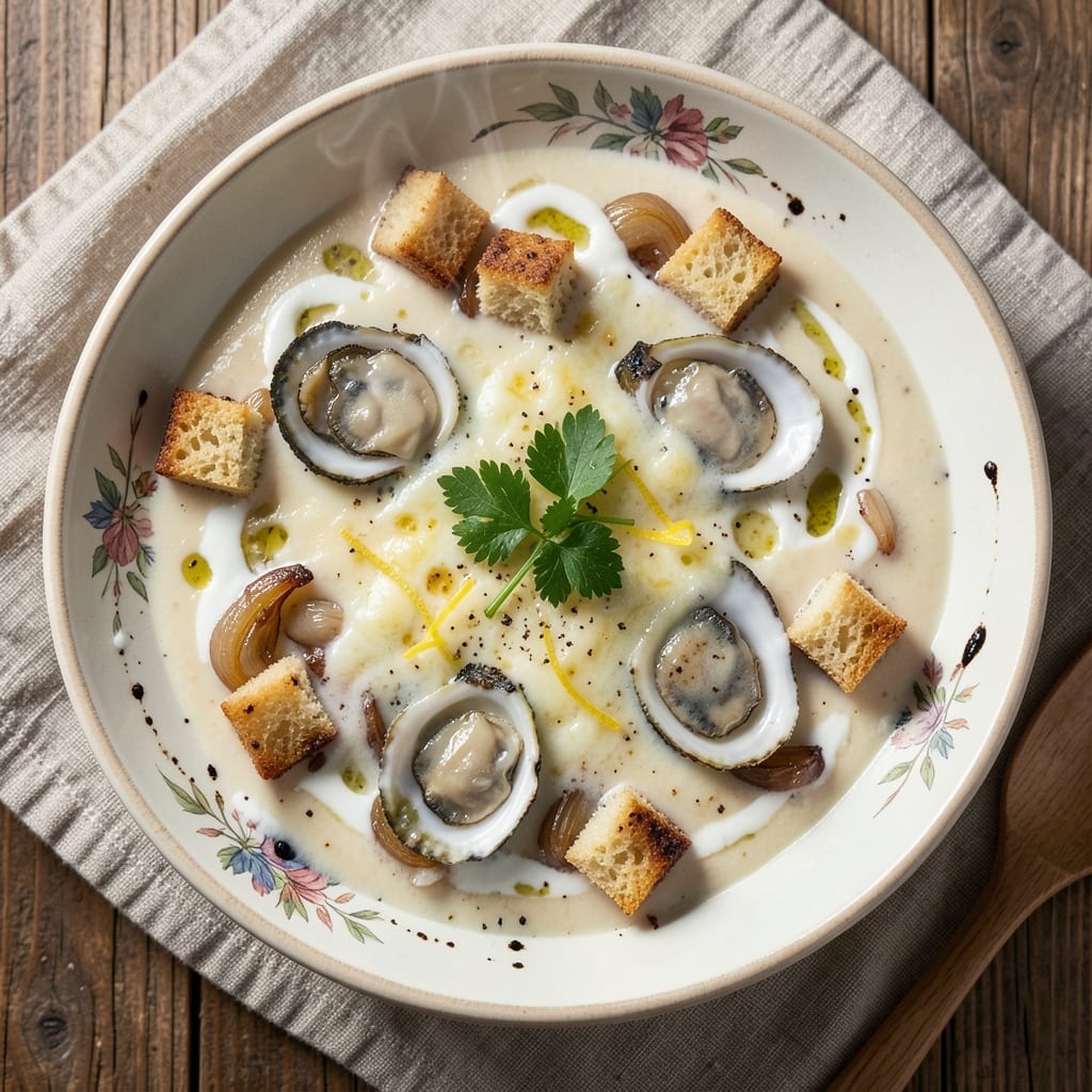 Acme Oyster Rockefeller Soup Recipe: Toasted Breadcrumb Crunch on Creamy Seafood Clouds