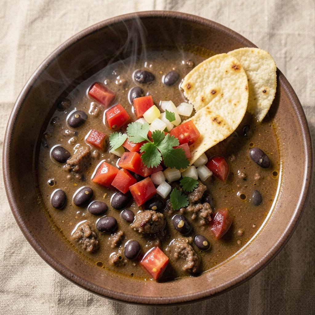 Beef Burrito Soup Recipe: Smoky Beans and Crispy Tortilla Bites