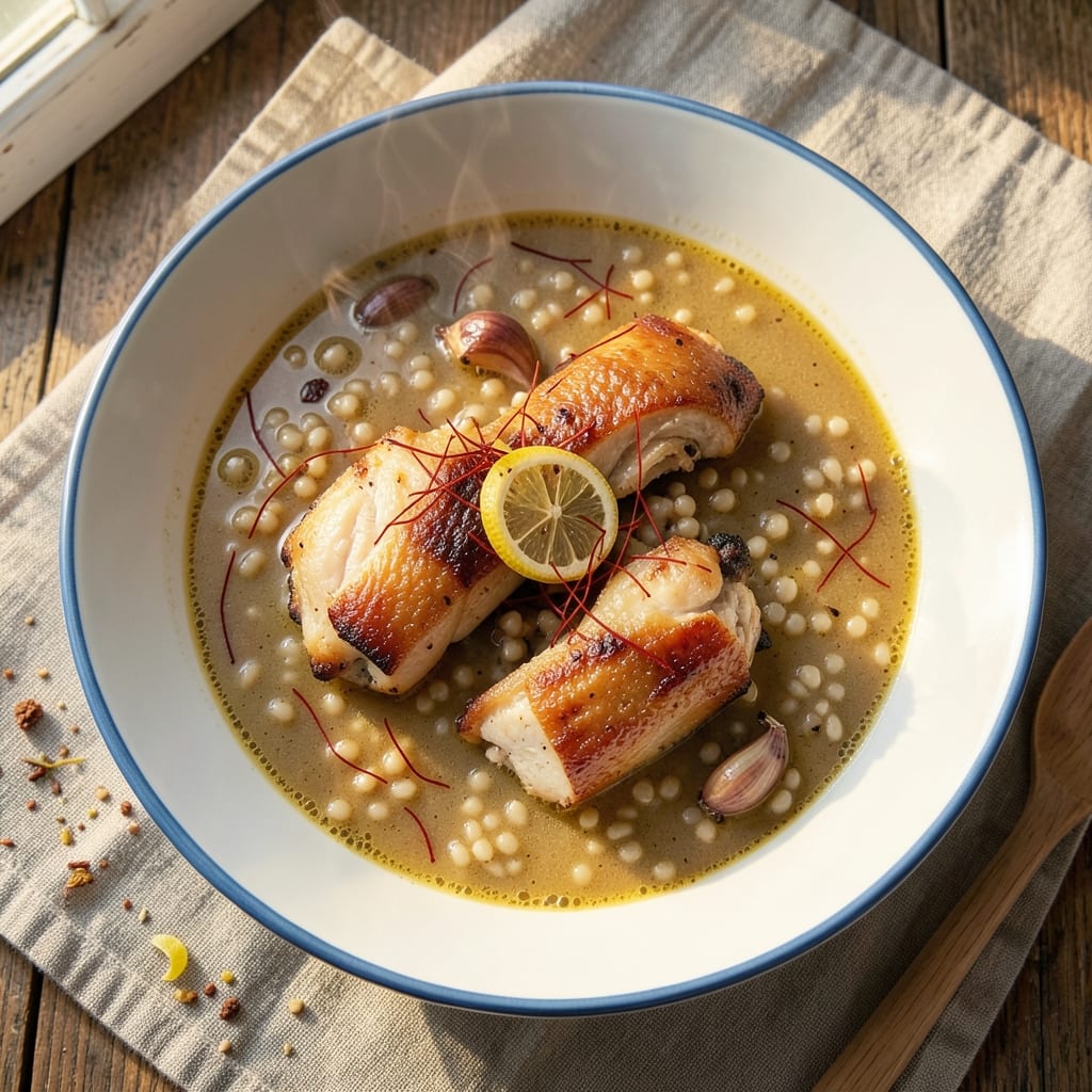 Ademe Soup Recipe: Barley-Saffron Crunch With Toasted Spice Depth