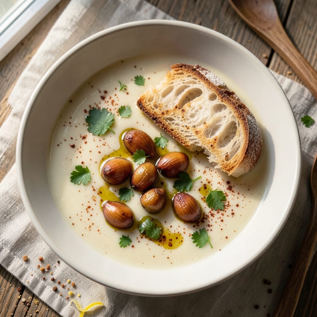 Bayona Garlic Soup Recipe: Smoky Garlic Infusion With Crispy Bread Topping