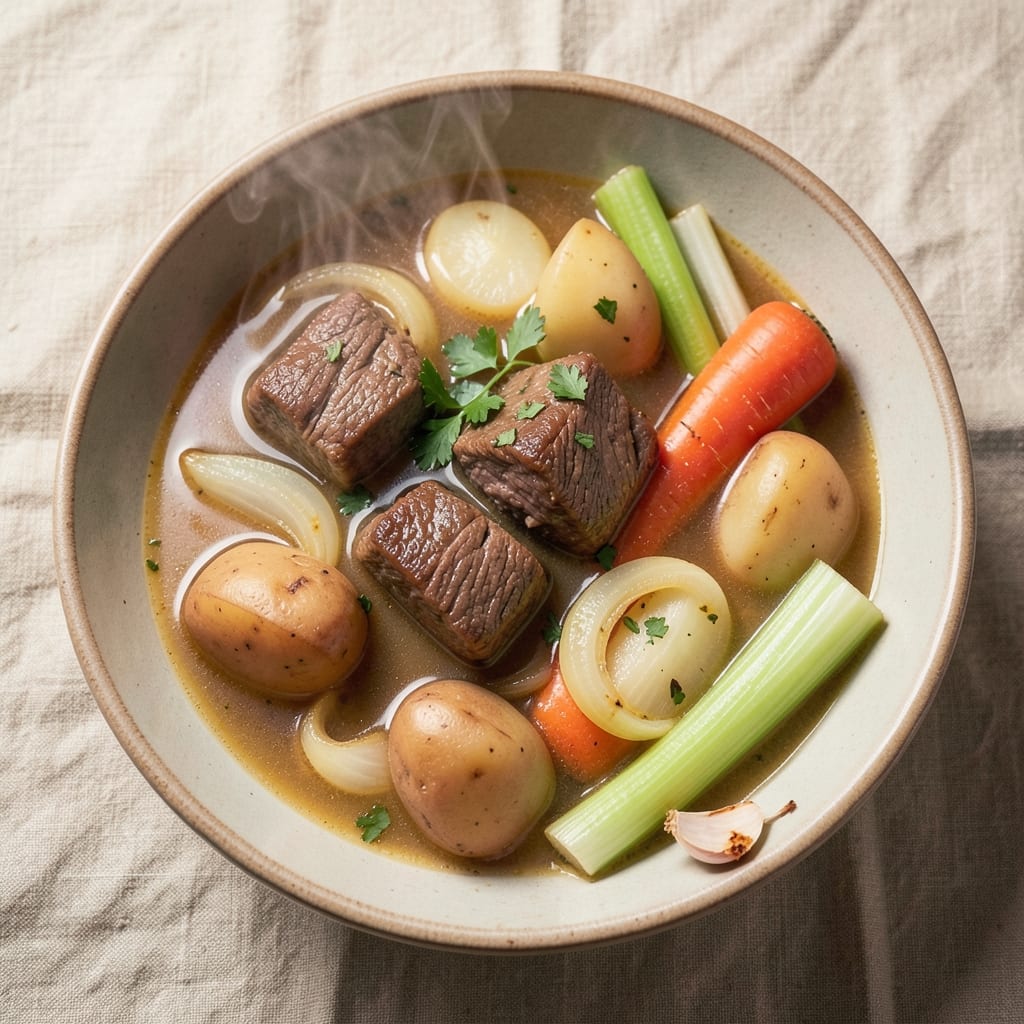 Basic Vegetable Beef Soup Recipe: Hearty One-Pot Comfort With Tender Meat and Veggies