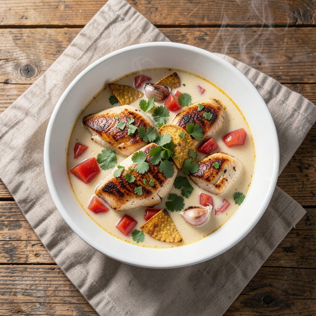 5-Ingredient Chicken Tortilla Soup Recipe: Spiced Tomato and Cilantro Brightness