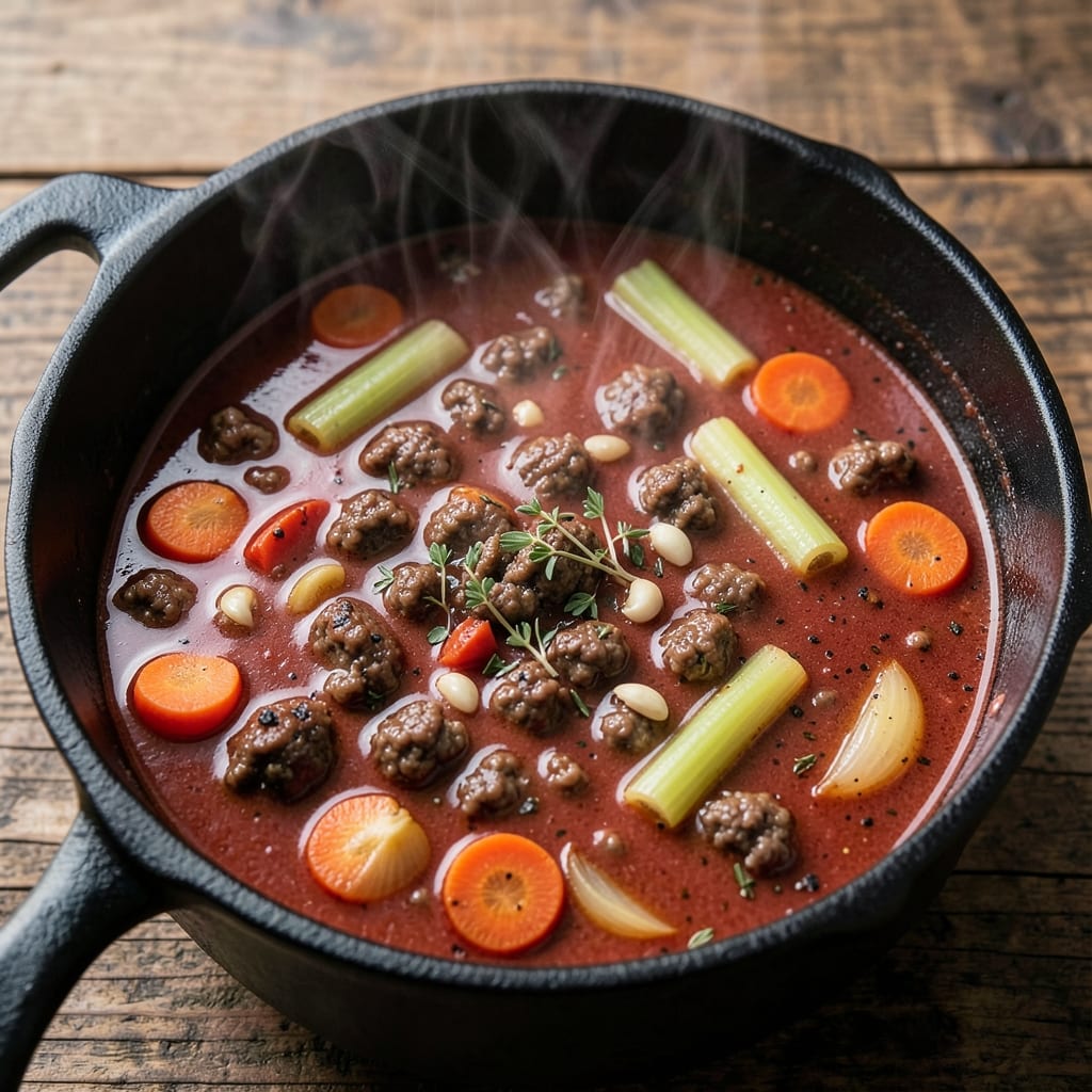 Award-Winning Hamburger Soup Recipe: Smoky Beef and Dumpling Delight