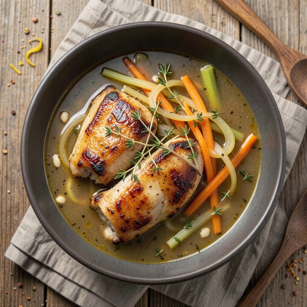 5-Star Chicken Soup Recipe: Homestyle Richness With Herbed Chicken Pieces