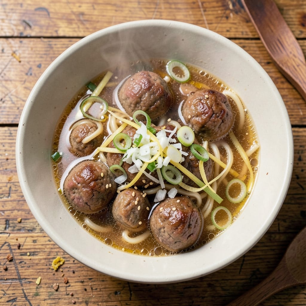 Beef Ball Noodle Soup Recipe: Umami-Packed Broth and Chewy Dumplings