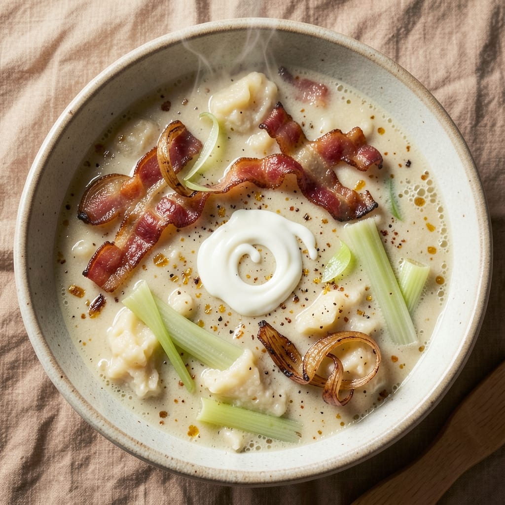 Add Potato Soup Recipe: Velvety Texture With Crispy Bacon Topping Twist
