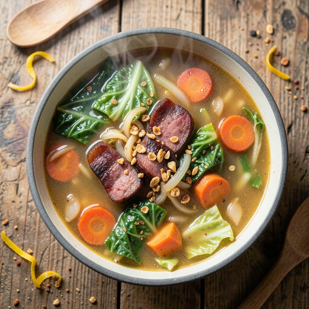 Abram Anderson Cabbage Soup Recipe: Smoky Sausage and Root Vegetable Harmony