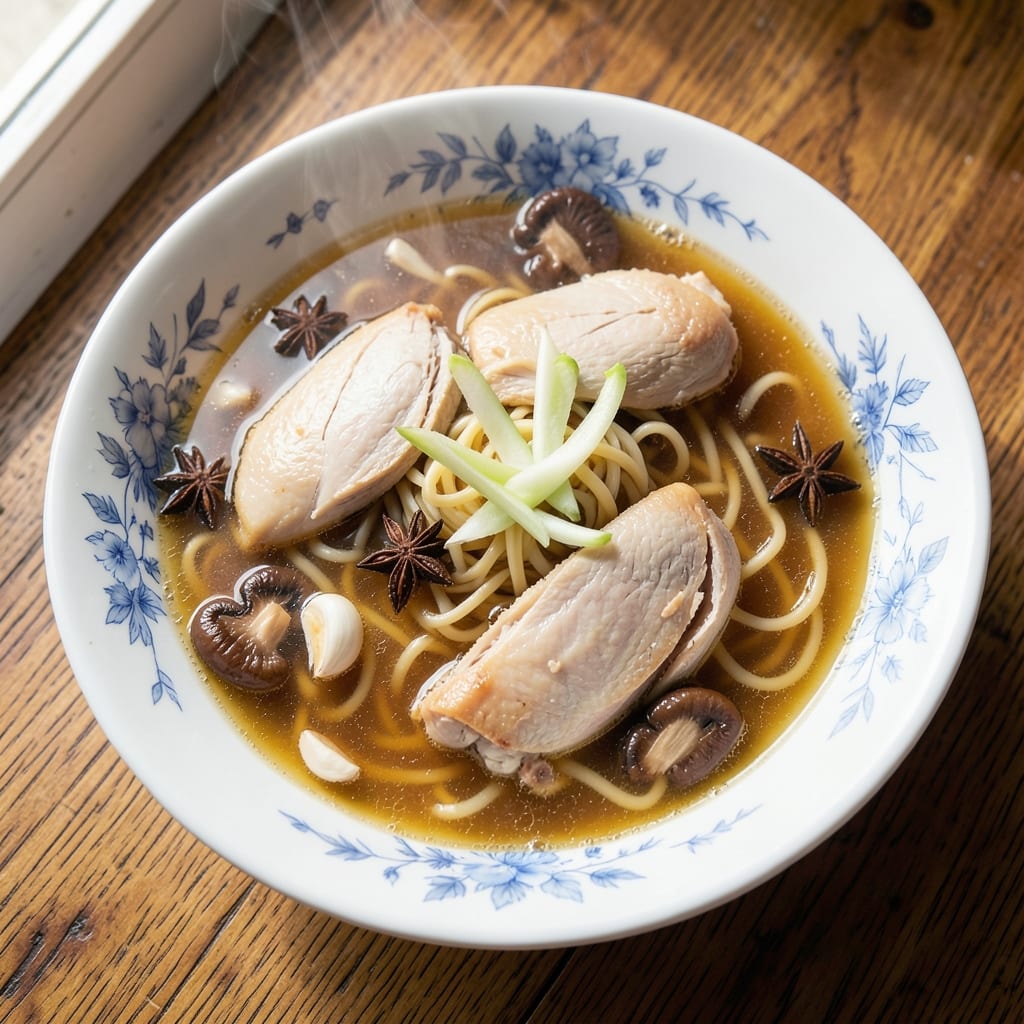 Authentic Chinese Chicken Noodle Soup Recipe: Star-Anise Infused Broth With Chewy Egg Noodles