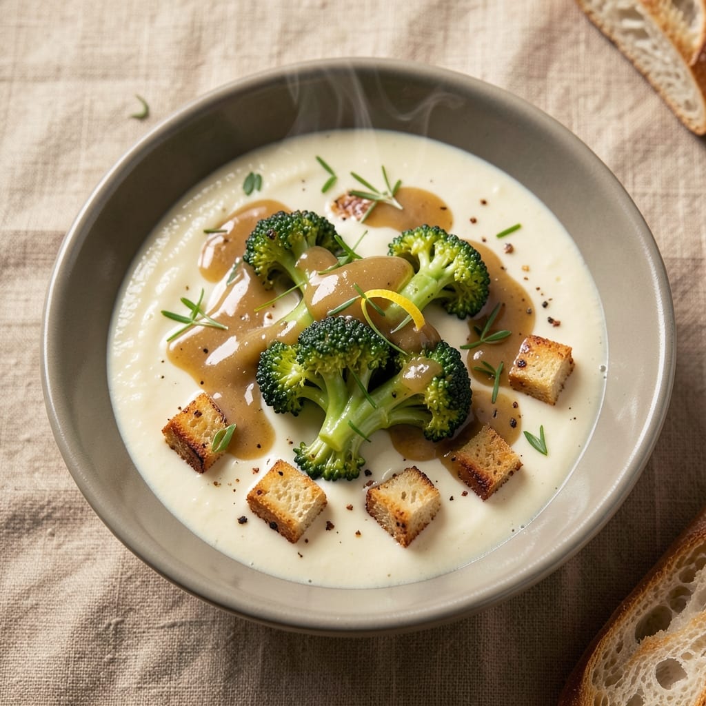 Award-Winning Cream of Broccoli Soup Recipe: Silky Velouté With Roasted Broccoli Depth