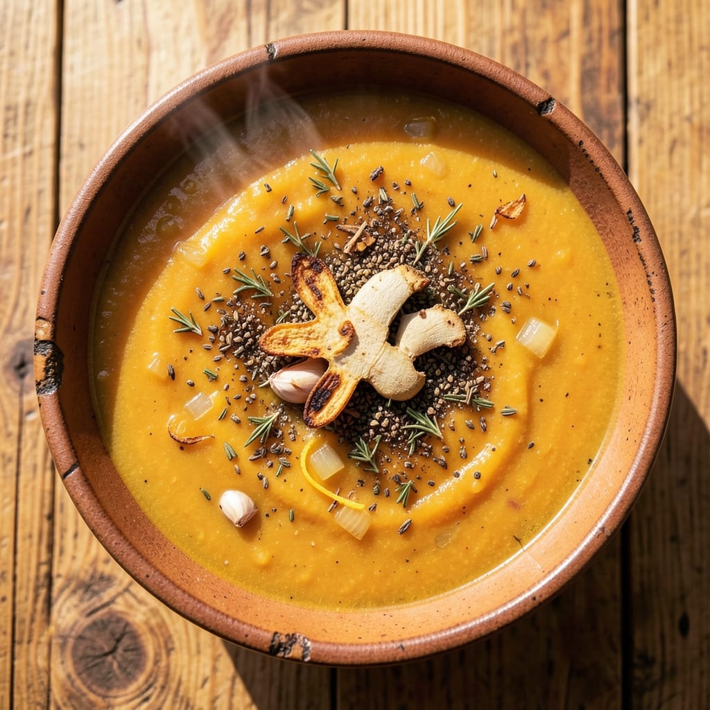 African Pumpkin Soup Recipe: Toasted Peanut and Ginger Velvety Richness
