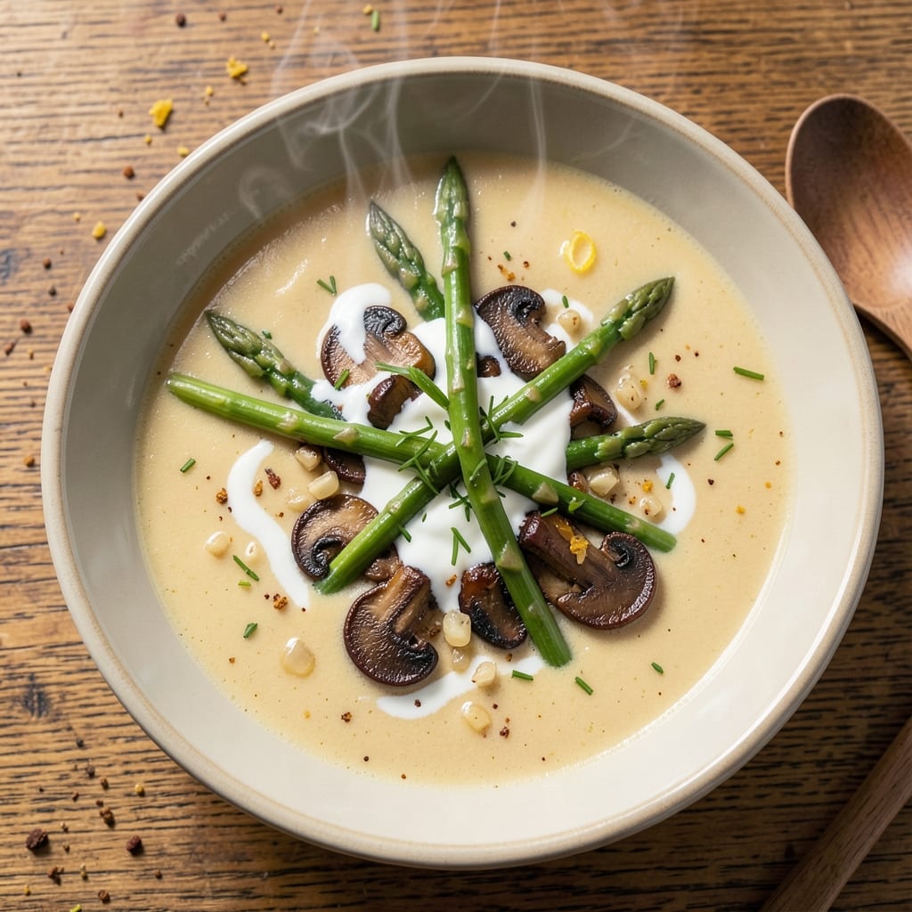 Asparagus and Cream of Mushroom Soup Recipe: Earthy Greens Melted Into Velvety Richness