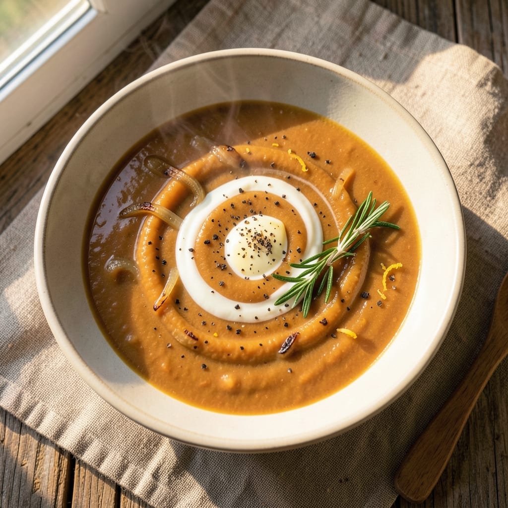 Baked Sweet Potato Soup Recipe: Velvety Spiced Silk With Crispy Topping