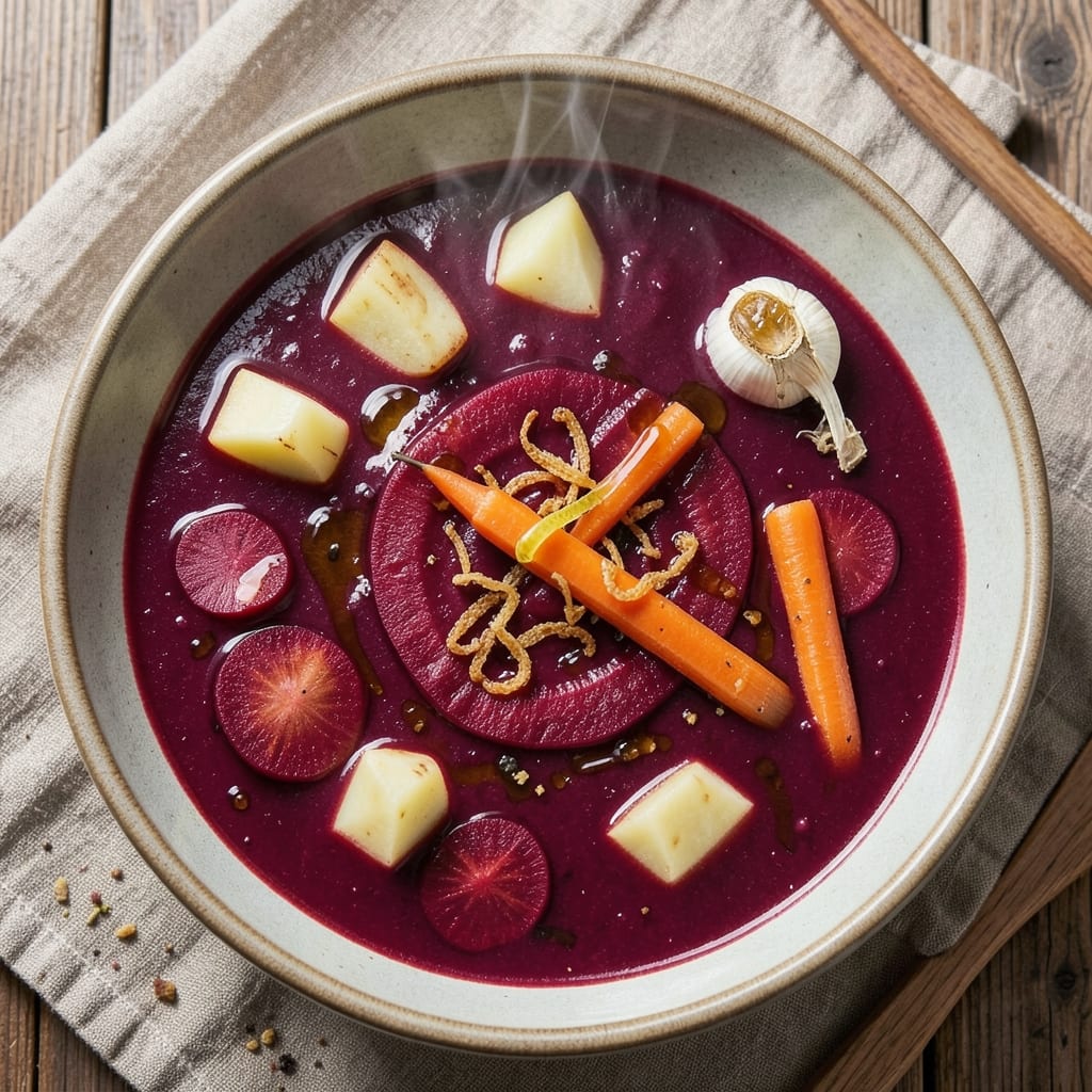 Armenian Borscht Soup Recipe: Beet-Infused Richness With Herbed Yogurt Swirl