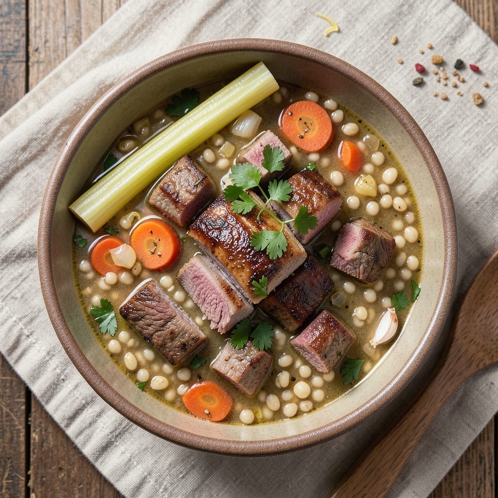 Beef Pot Barley Soup Recipe: Deep Umami Broth With Hearty Beef and Chewy Barley