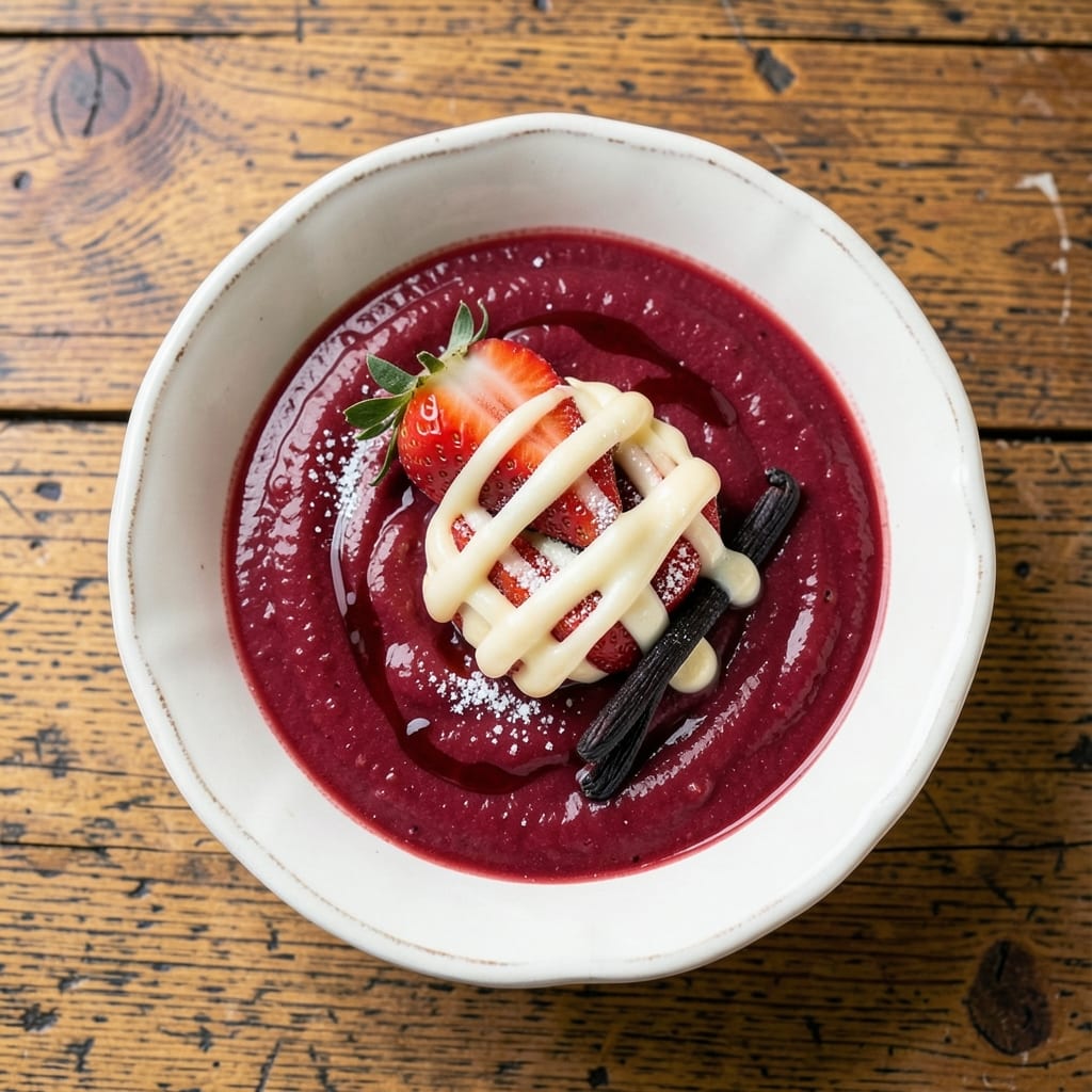 1900 Park Fare Strawberry Soup Recipe: Velvety Vanilla Swirl With Toasted Almond Crunch