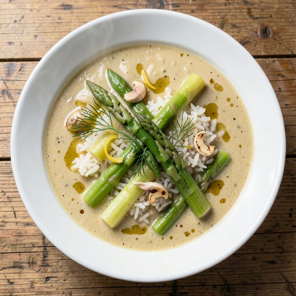 Asparagus Rice Soup Recipe: Earthy Green Broth With Silky Dumplings