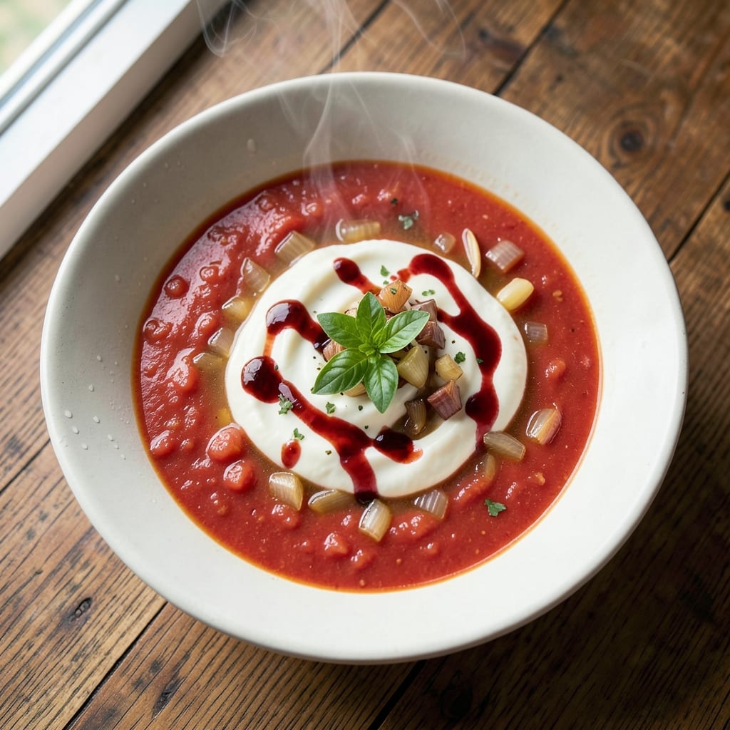 4Bs Restaurant Tomato Soup Recipe: Velvety Smoothness with Toasted Garlic Crunch