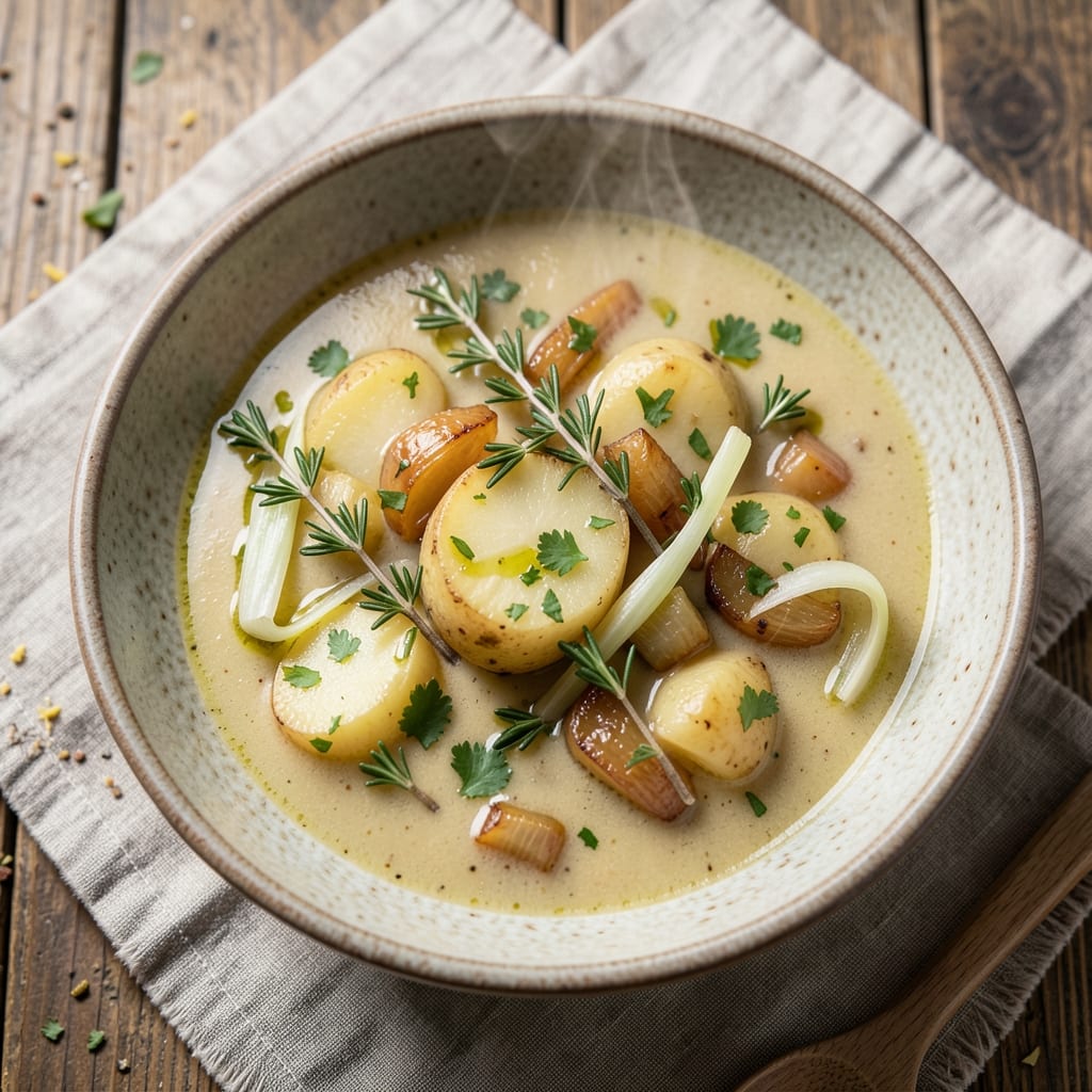 Alpine Soup Recipe: Herbed Potato and Leek Velvety Richness