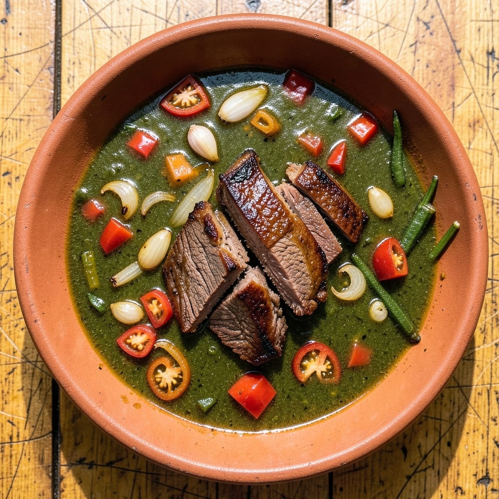 Banga Soup Nigerian Recipe: Peppery Okra Stew With Smoky Beef Bites