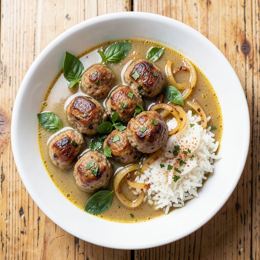 Albondigas Soup Recipe with Rice: Spanish-Style Meatballs in Tomato-Basil Broth