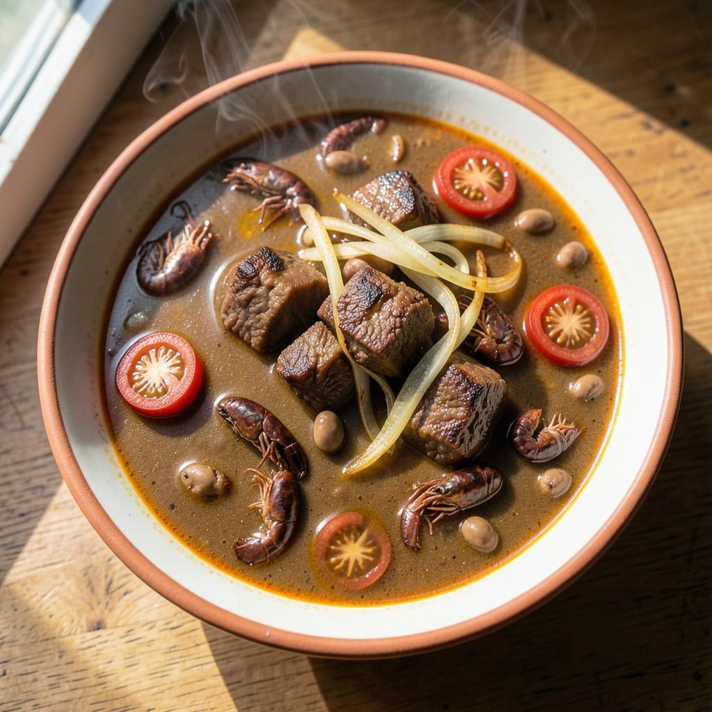 Abunuabunu Soup Recipe: West African Peppery Tomato Stew With Crispy Plantains