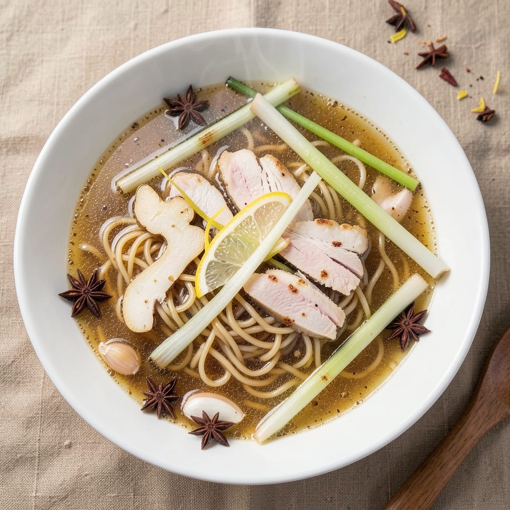Asian Style Chicken Noodle Soup Recipe: Fragrant Ginger-Lemongrass Broth Magic