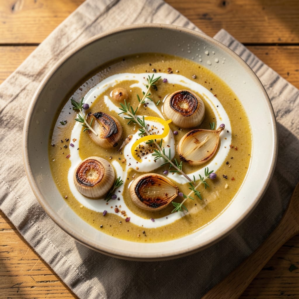 40 Clove Garlic Soup Recipe: Pungent Roast and Slow-Simmered Depth