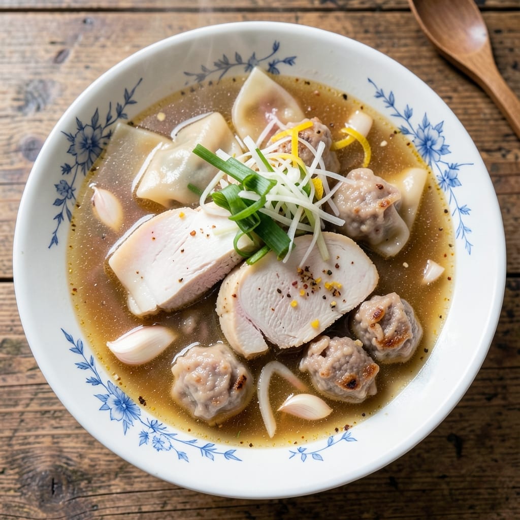 Asian Chicken Dumpling Soup Recipe: Steaming Broth and Pillowy Pork-Filled Dumplings
