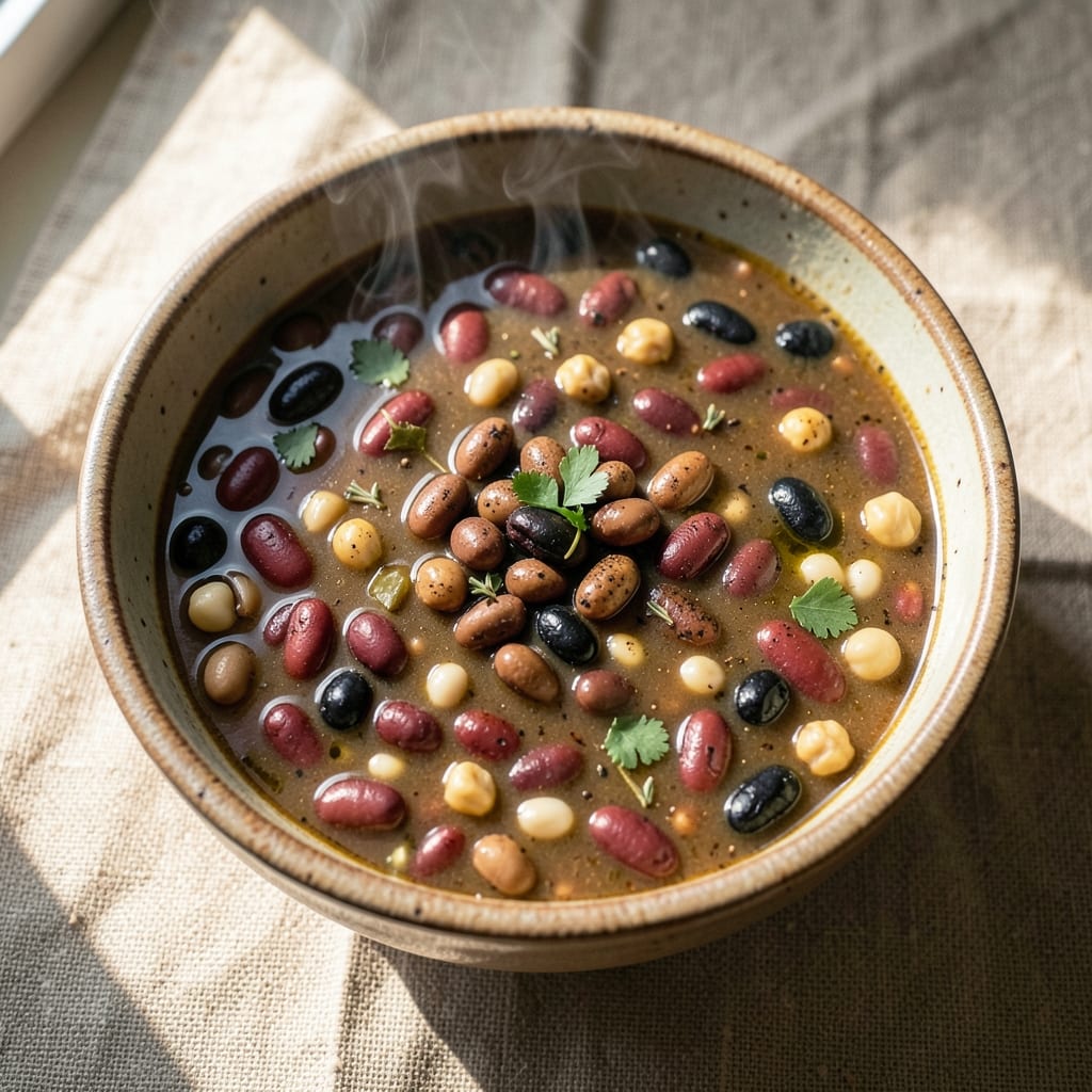 15 Bean Soup Crock Pot or Slow Cooker Recipe: Pantry Staples Simmered to Rich Depth