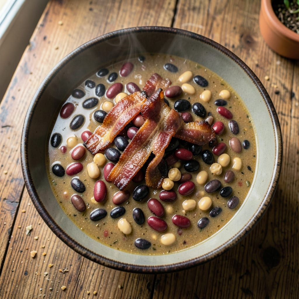 15 Bean Soup Recipe with Bacon: Smoky Bacon Crunch and Pantry Staples Simmered Deep