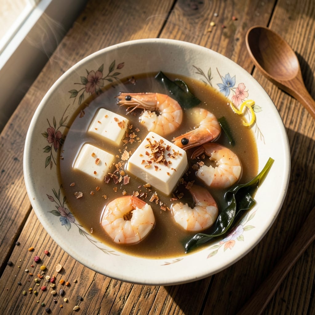 Akadashi Miso Soup Recipe: Smoky White Miso with Crispy Tofu Crunch