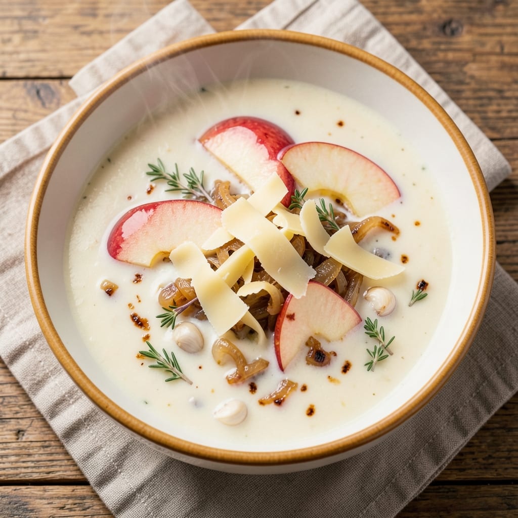 Apple Cheddar Soup Recipe: Velvety Creaminess with Crunchy Topping Twist
