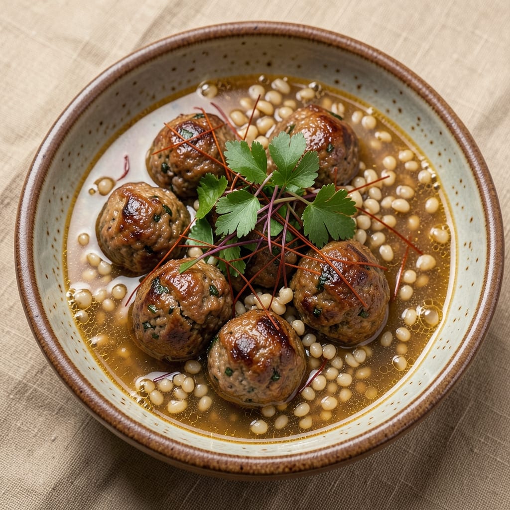 5-Star Italian Wedding Soup Recipe: Saffron-Infused Barley and Meatball Delight