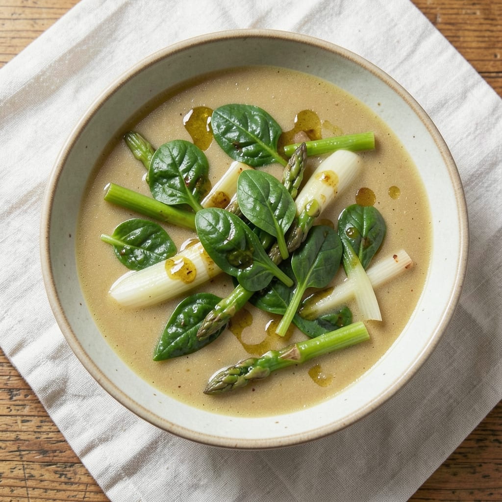 Amelie's Spinach Asparagus Leek Soup Recipe: Herbal Freshness With Creamy Depth